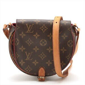 Louis Vuitton Monogram Leather Brown Tan Blanc leather shoulder bag crossbody